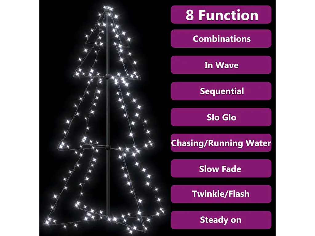 Kegelkerstboom 160 LED's binnen en buiten 78x120 cm