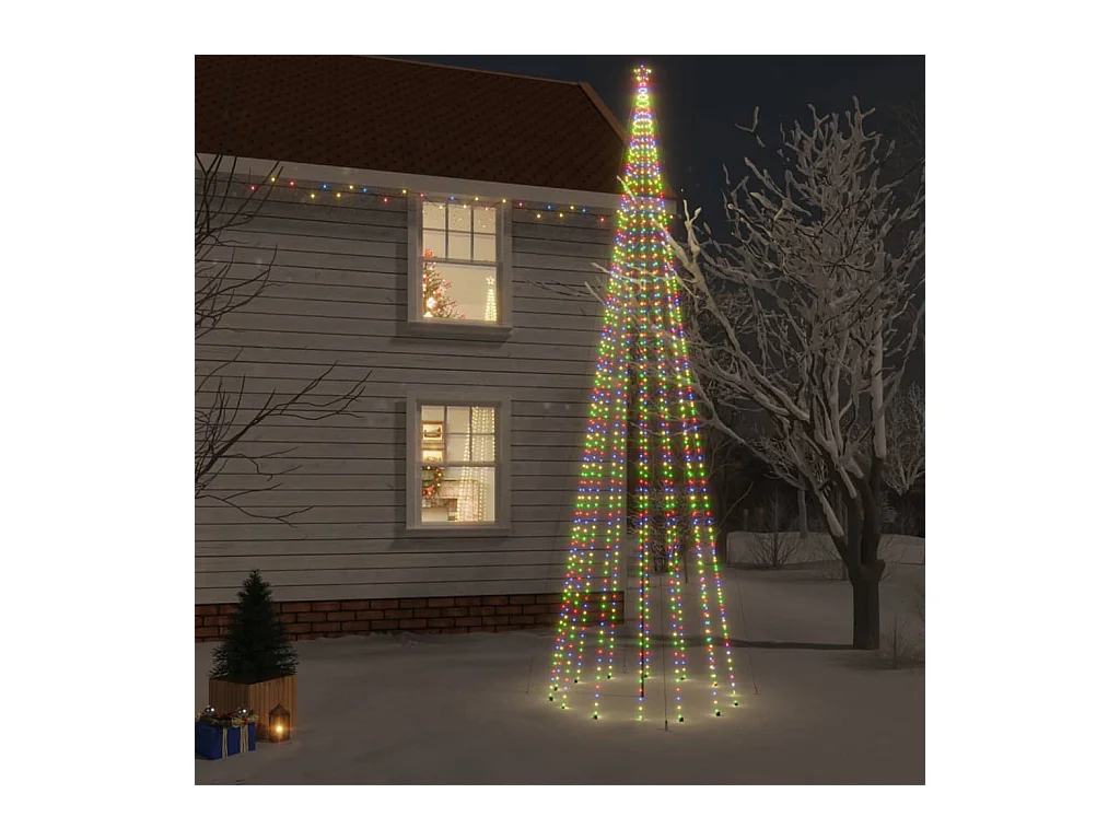 Sapin de Noël avec piquet 1134 LED Colorées 800 cm