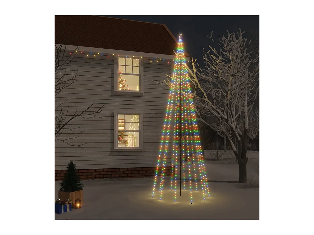 Sapin de Noël avec piquet 732 LED Colorées 500 cm
