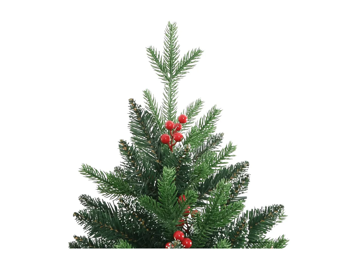 Albero Natale Artificiale Incernierato con Bacche Rosse 120 cm