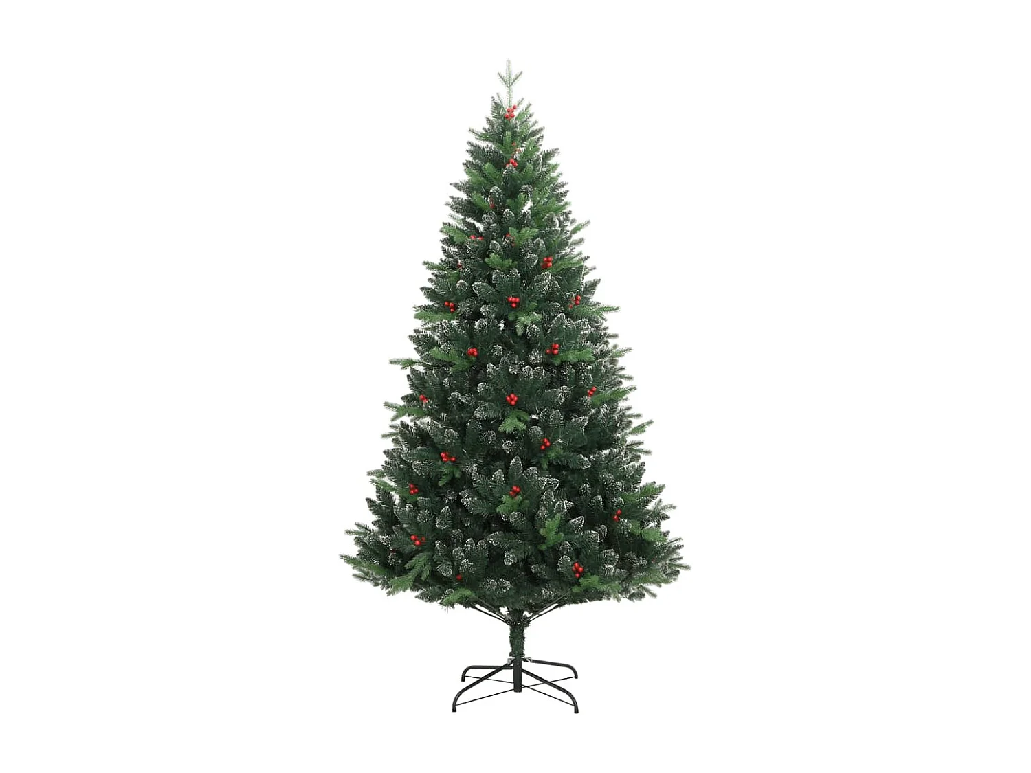 Árvore de Natal artificial articulada c/ bagas vermelhas 120 cm