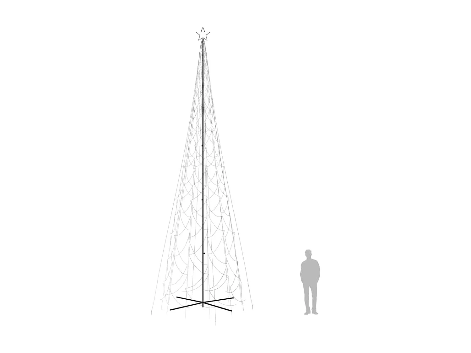 Kegelkerstboom 3000 LED's koudwit 230x800 cm