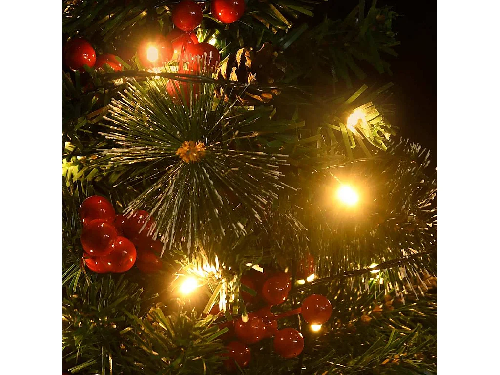 Arbre de Noël artificiel pré-éclairé d'allée 2 pcs 76 cm PVC