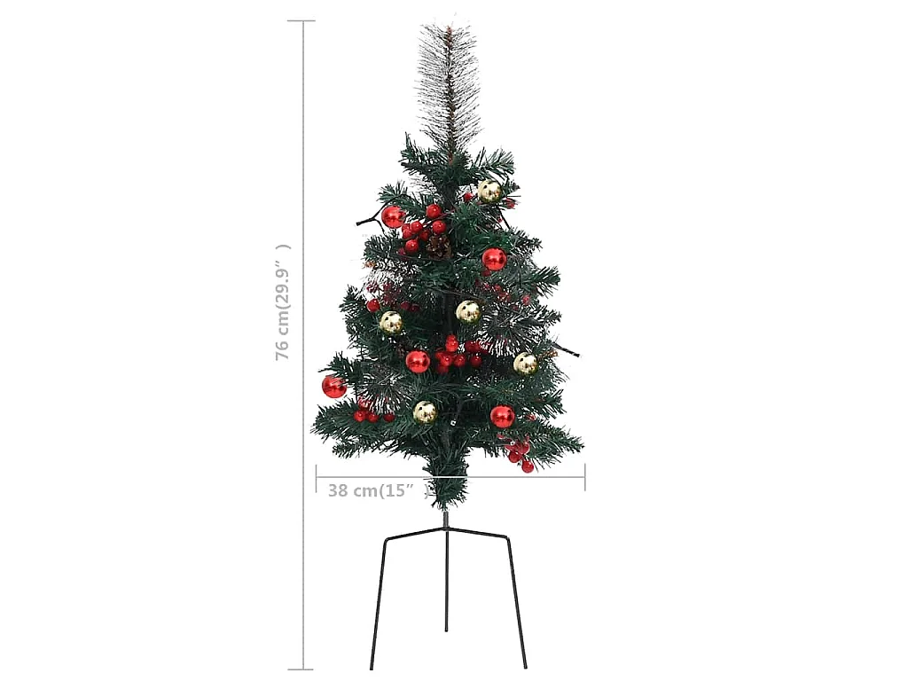 Árboles de Navidad de camino con luces 2 uds PVC 76 cm