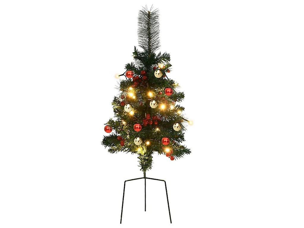 Árboles de Navidad de camino con luces 2 uds PVC 76 cm