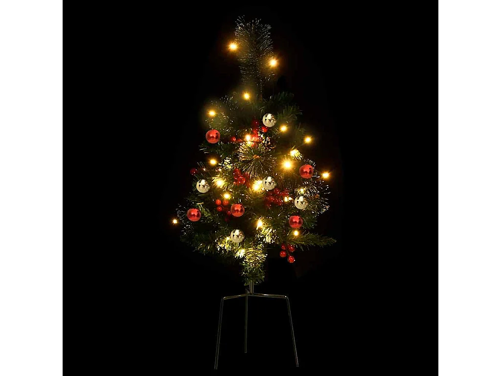 Árboles de Navidad de camino con luces 2 uds PVC 76 cm