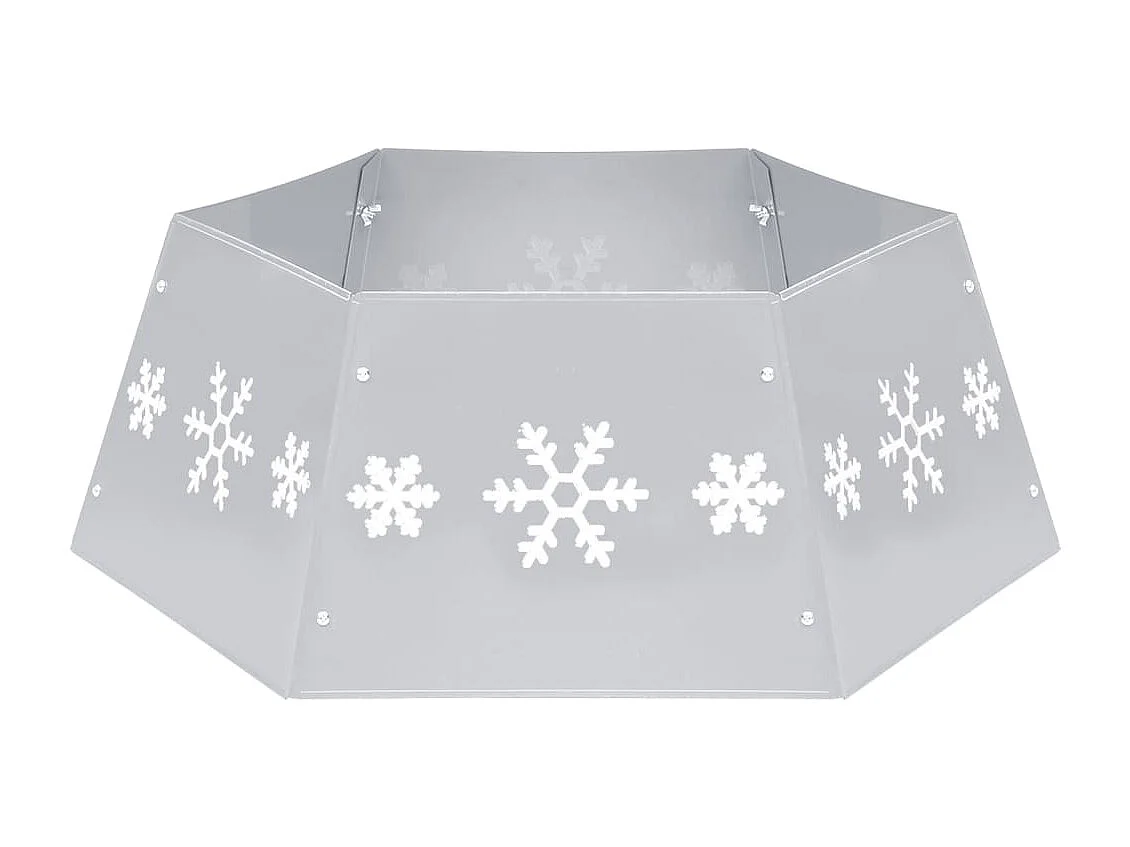 Falda del árbol de Navidad plateada y blanca Ø68x25 cm