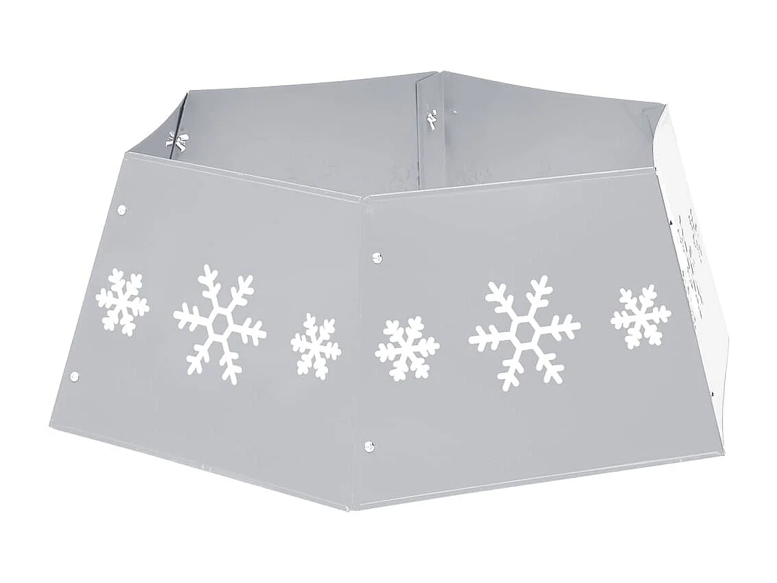 Falda del árbol de Navidad plateada y blanca Ø68x25 cm