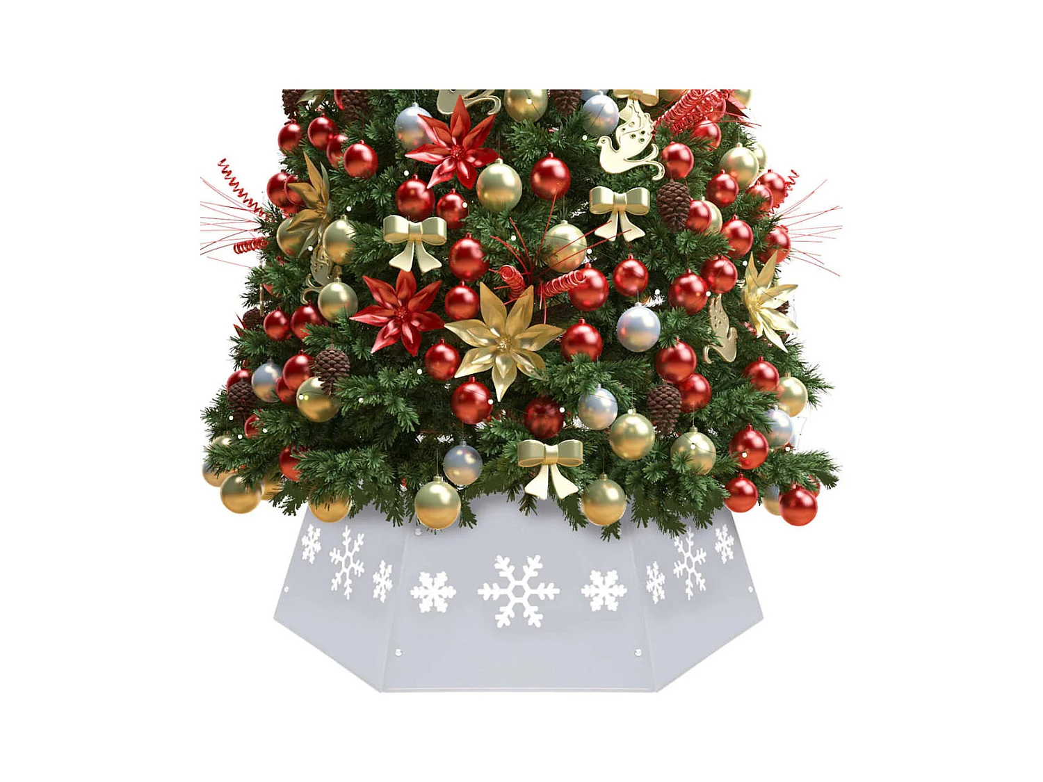 Gonna per Albero di Natale Argento e Bianco Ø68x25 cm