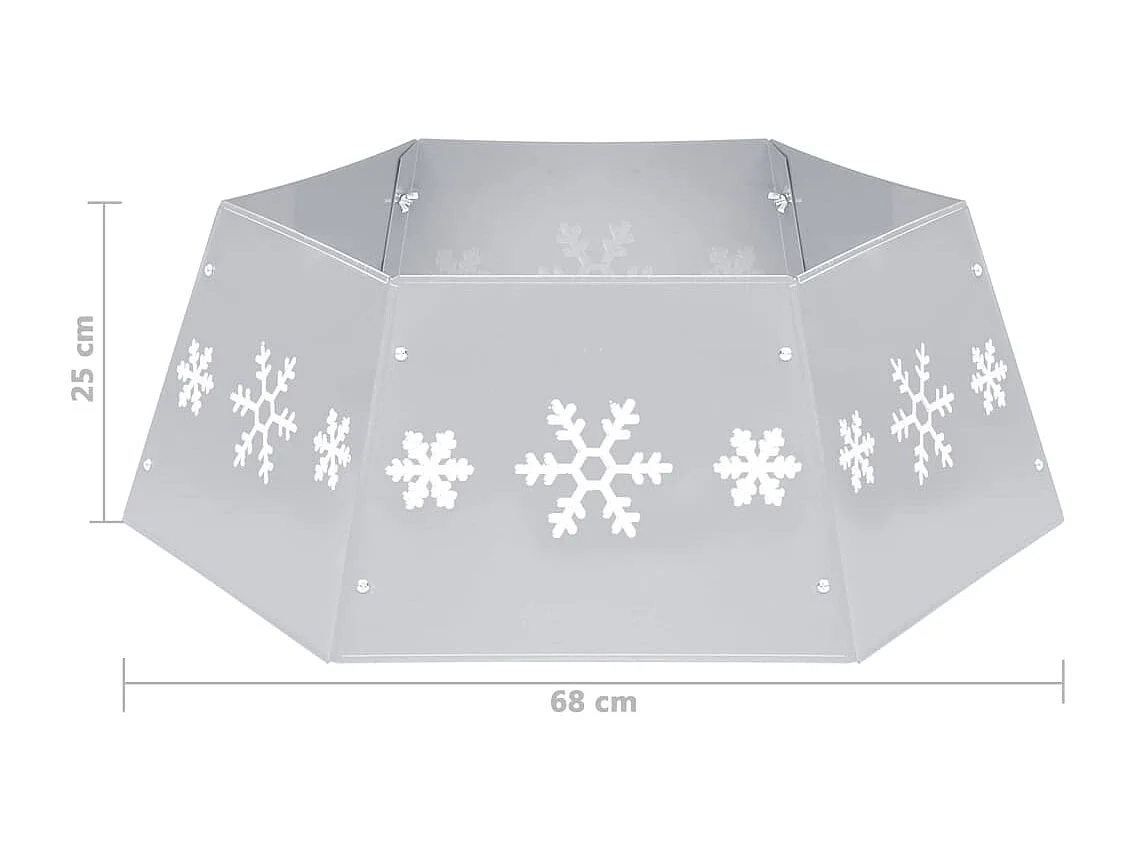 Jupe de sapin de Noël Argenté et blanc Ø68x25 cm