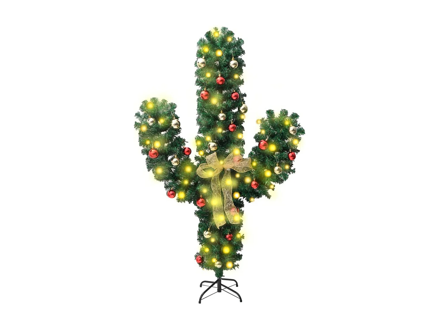 Cactus de Noël avec support et LED Vert 150 cm PVC