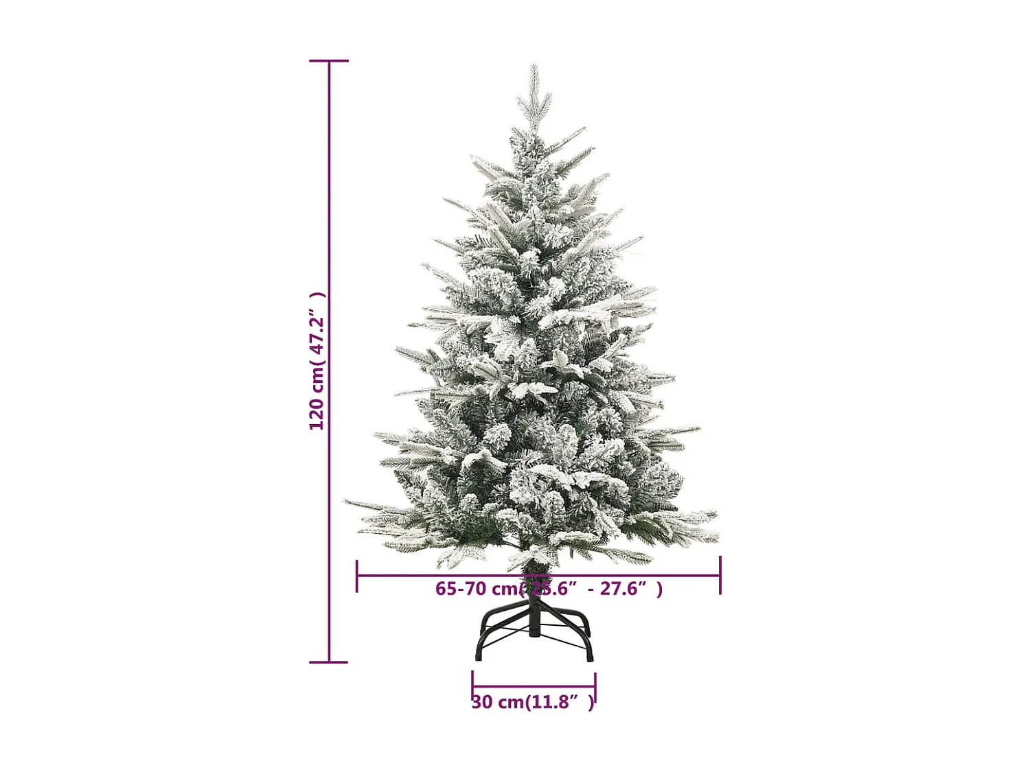 Sapin de Noël artificiel à flocons de neige Vert 120 cm PVC/PE