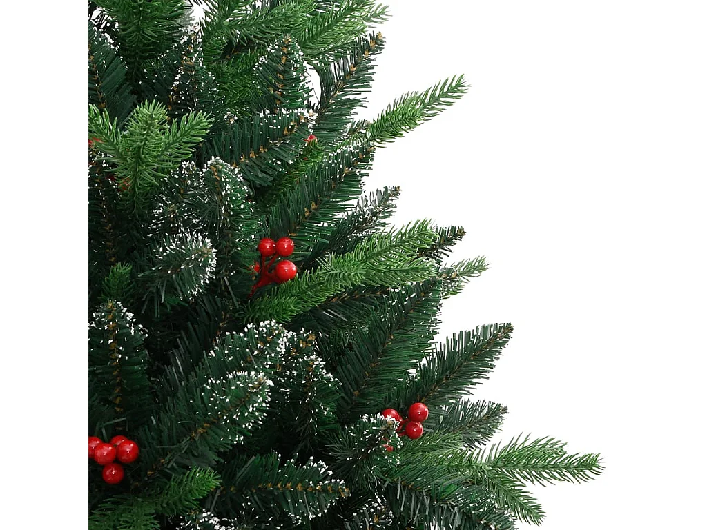 Albero Natale Artificiale Incernierato con Bacche Rosse 150 cm