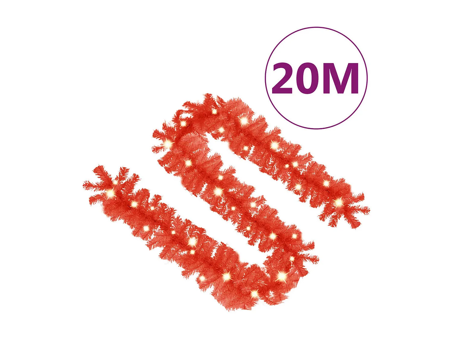 Ghirlanda Natalizia con Luci a LED 20 m Rosso