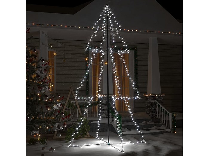 Lampe Cône De Noël LED En Verre Blanc – Décoration Festive Lumineuse Avec étoile | Idéale Pour Table, Cheminée, Déco Intérieure
