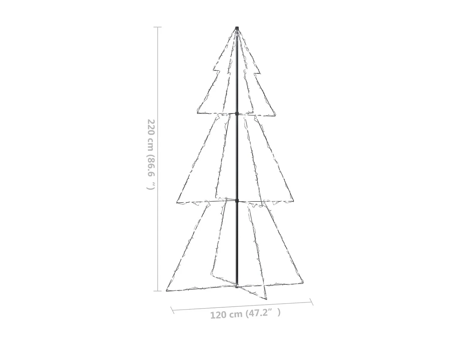 Weihnachtsbaum in Kegelform 300 LEDs Indoor & Outdoor 120x220cm
