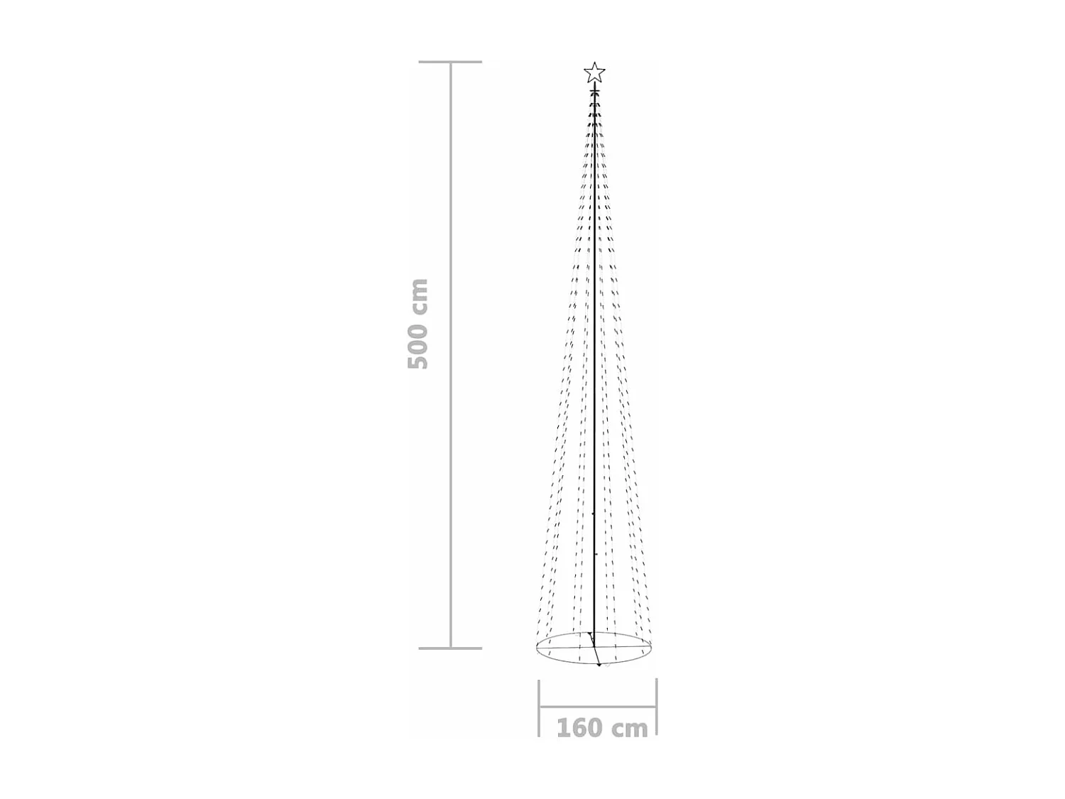 Sapin de Noël cône 752 LED bleues Décoration 160x500 cm
