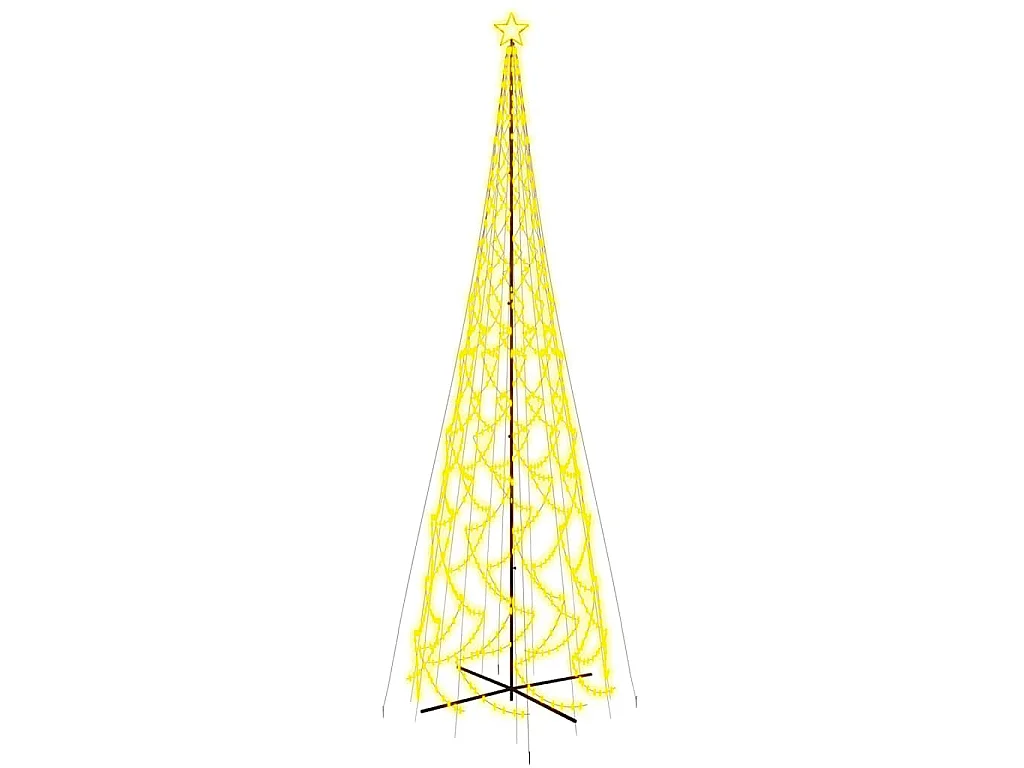 Árvore de Natal em cone 3000 luzes LED 230x800 cm branco quente