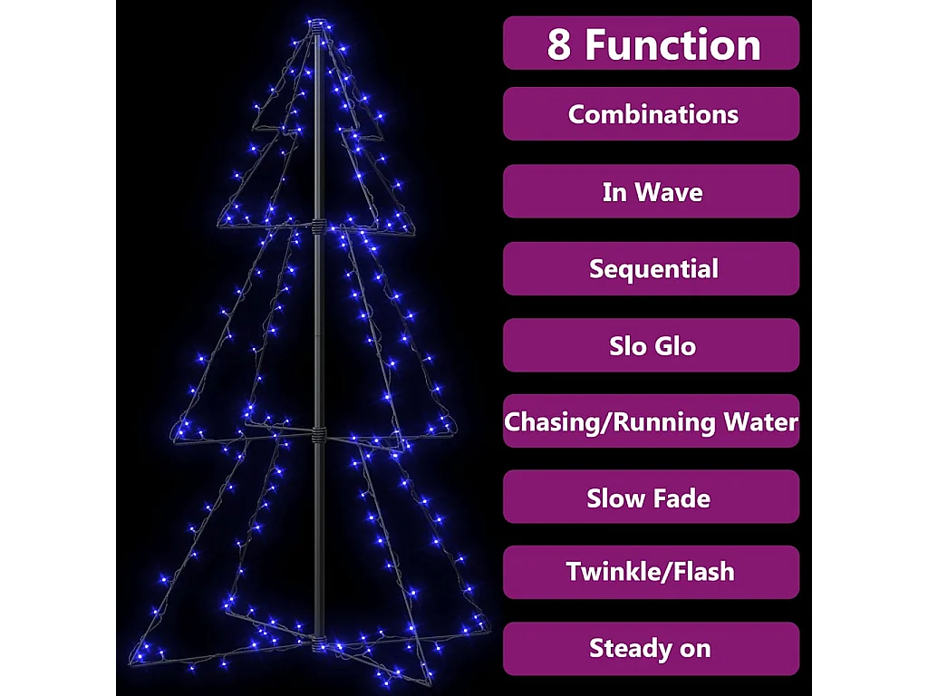 Arbre de Noël cône 160 LED d'intérieur/d'extérieur 78x120 cm