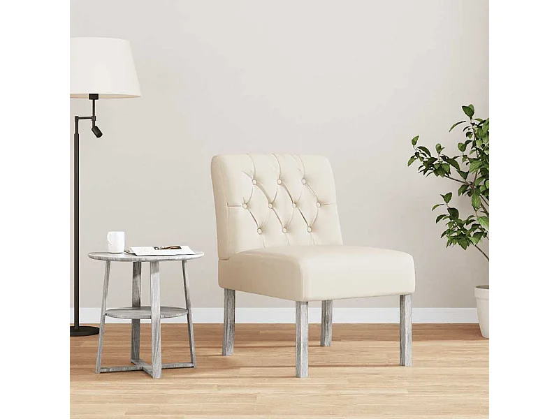 Fauteuil sans accoudoirs lin design de boutons