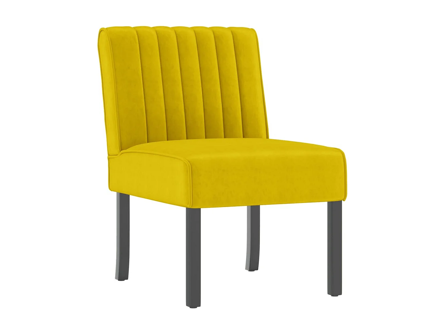Silla tapizada de terciopelo amarillo