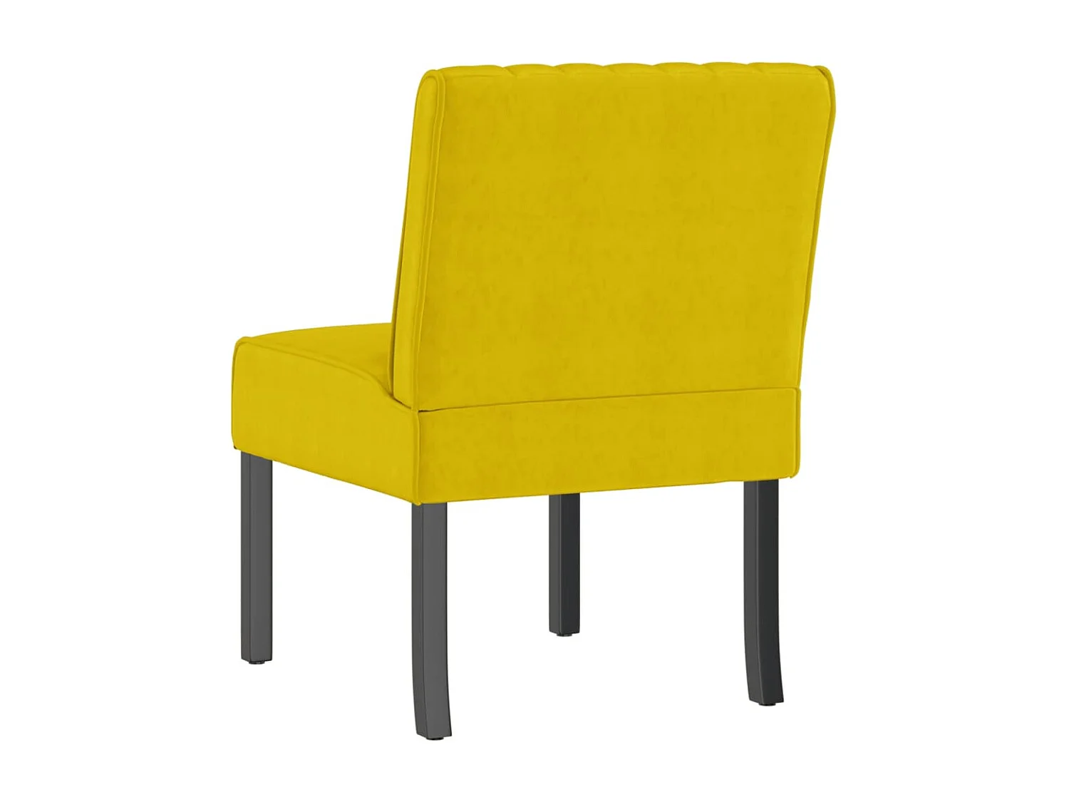 Silla tapizada de terciopelo amarillo