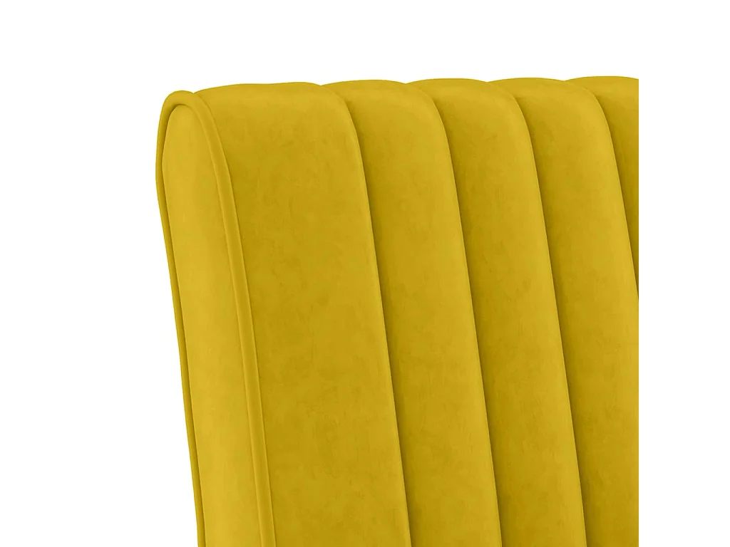 Fauteuil sans accoudoirs jaune velours