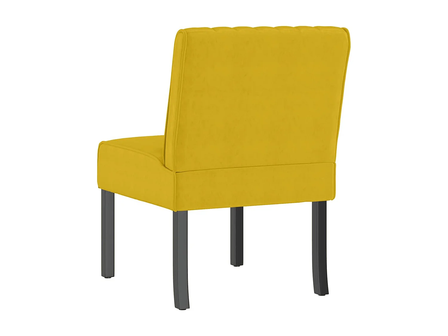 Silla tapizada de terciopelo amarillo