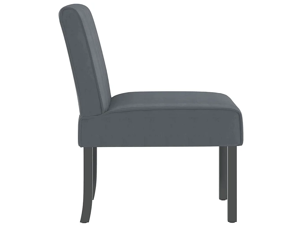 Fauteuil sans accoudoirs gris foncé velours