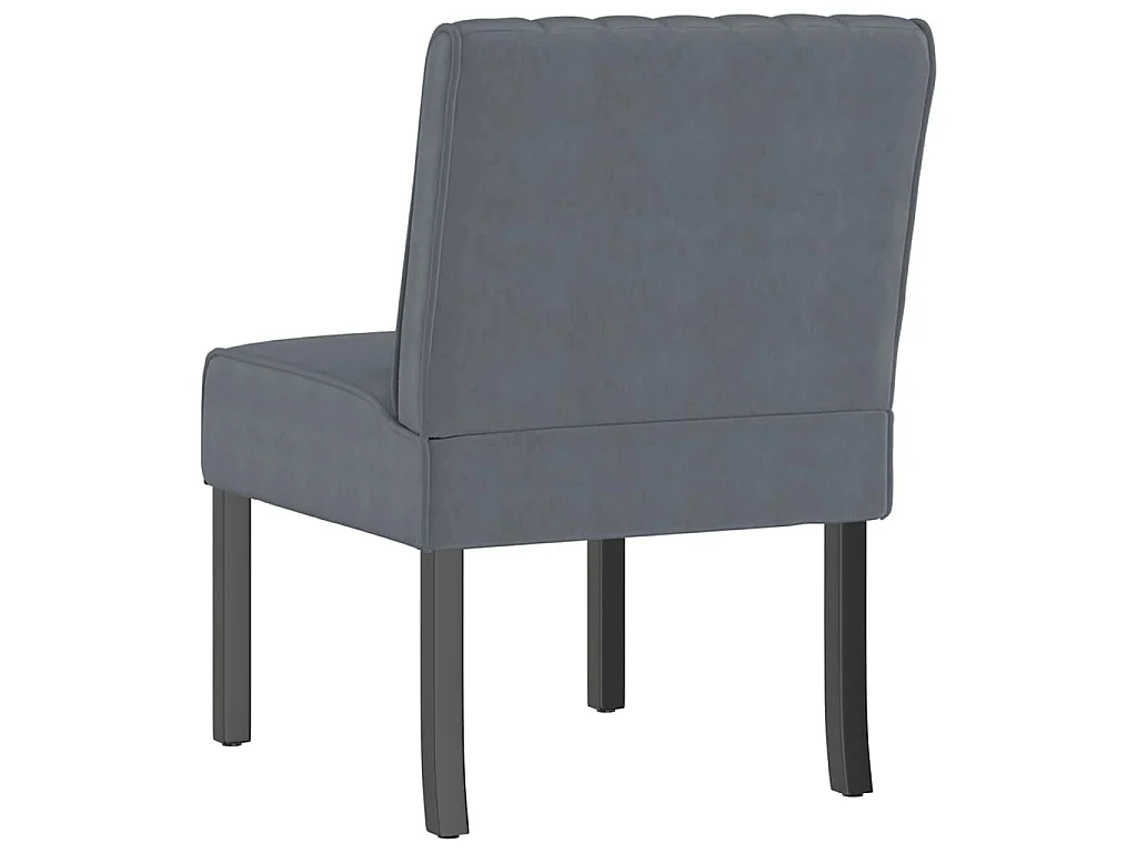 Fauteuil sans accoudoirs gris foncé velours