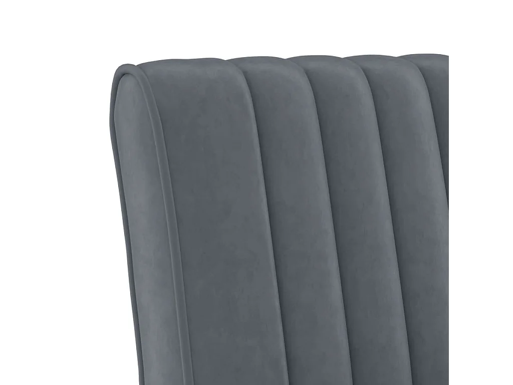 Fauteuil sans accoudoirs gris foncé velours