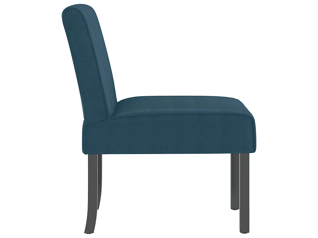 Fauteuil sans accoudoirs bleu velours