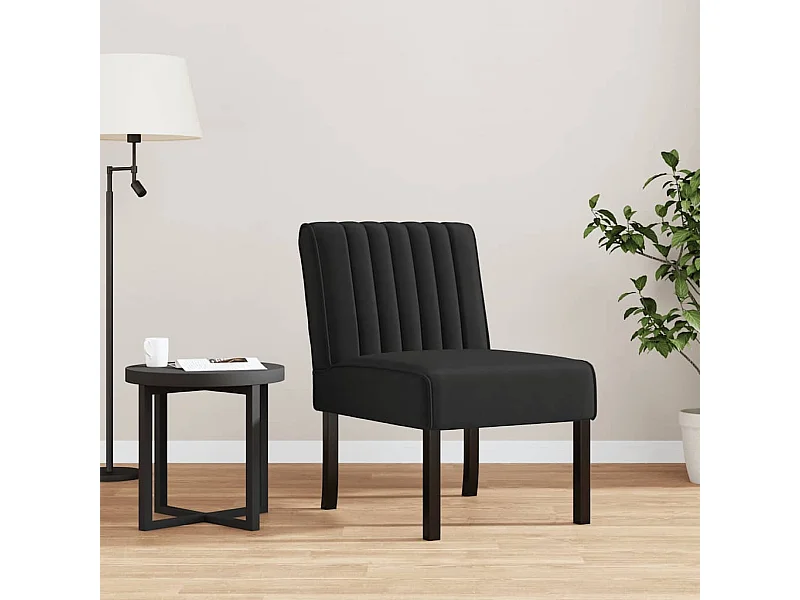 Fauteuil sans accoudoirs noir velours
