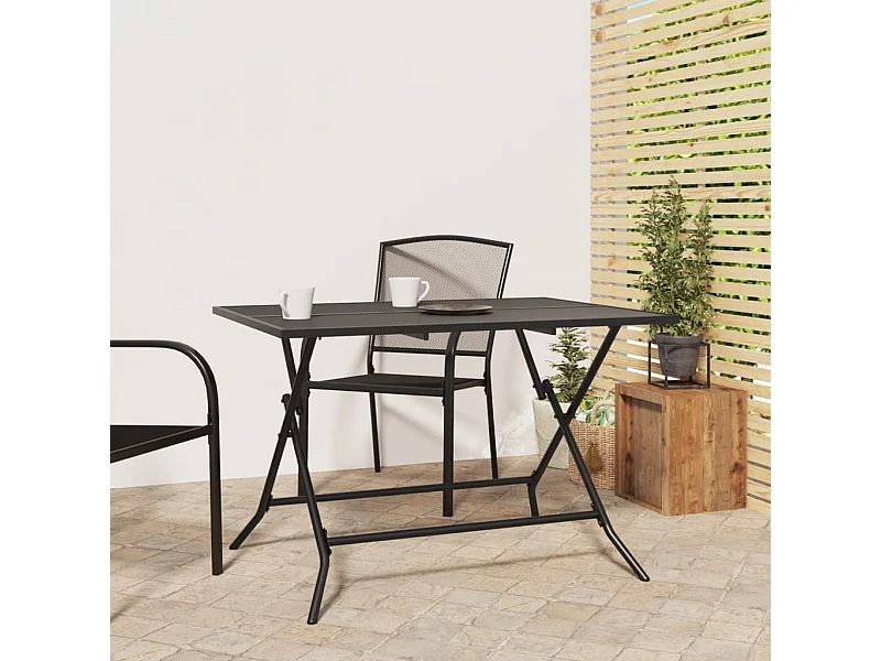 Gartentisch Klappbar Anthrazit 110x80x72 cm Stahlgitter
