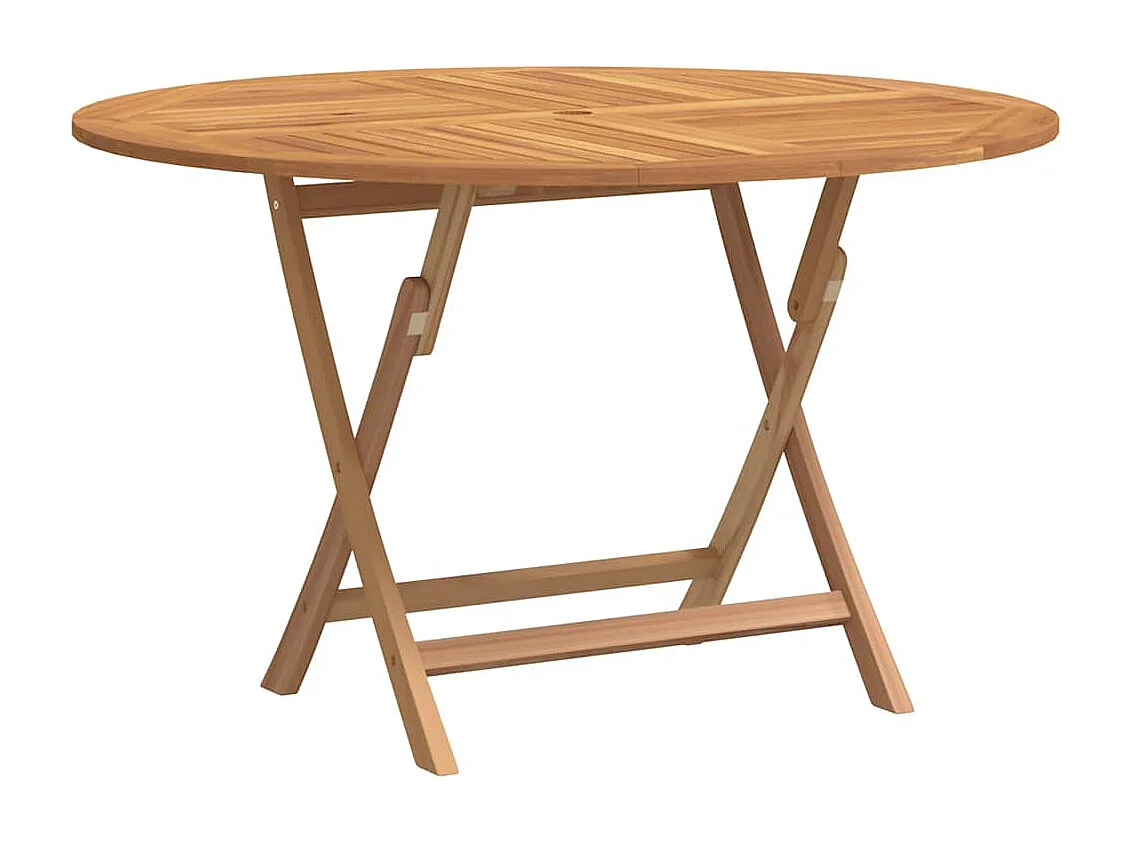 Table pliable de jardin Ø 110x75 cm bois massif de teck