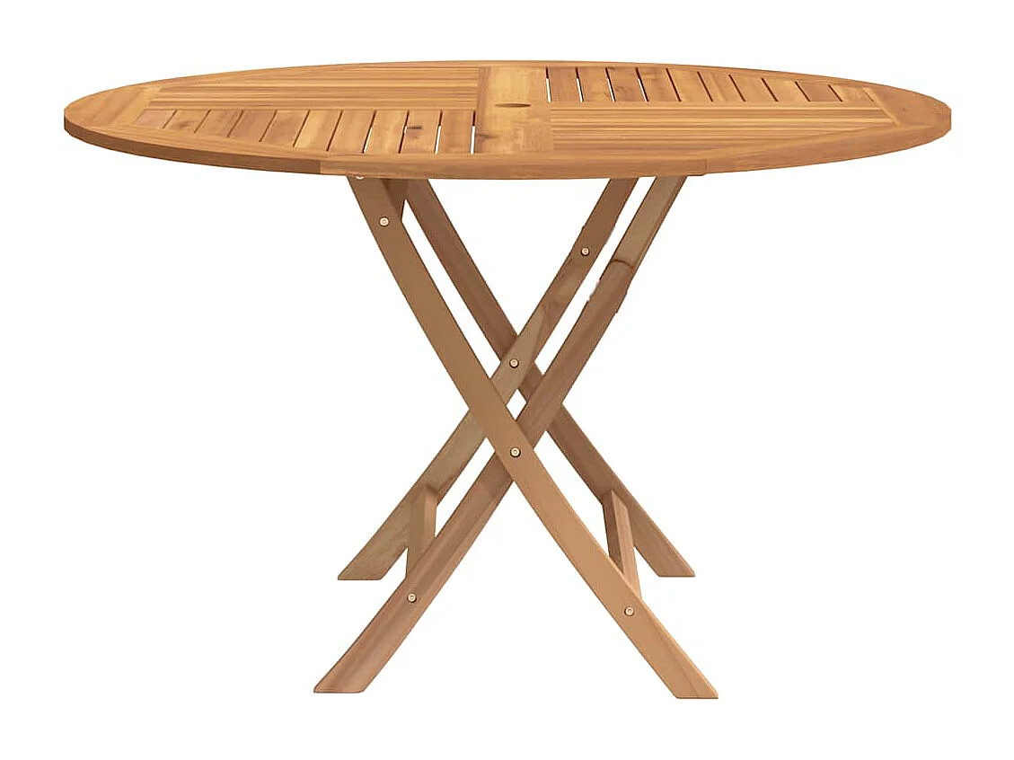 Table pliable de jardin Ø 110x75 cm bois massif de teck