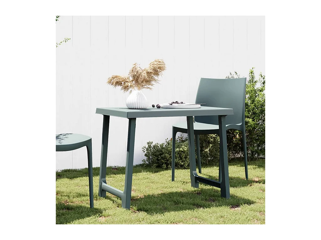 Campingtafel hout-look 79x56x64 cm PP groen