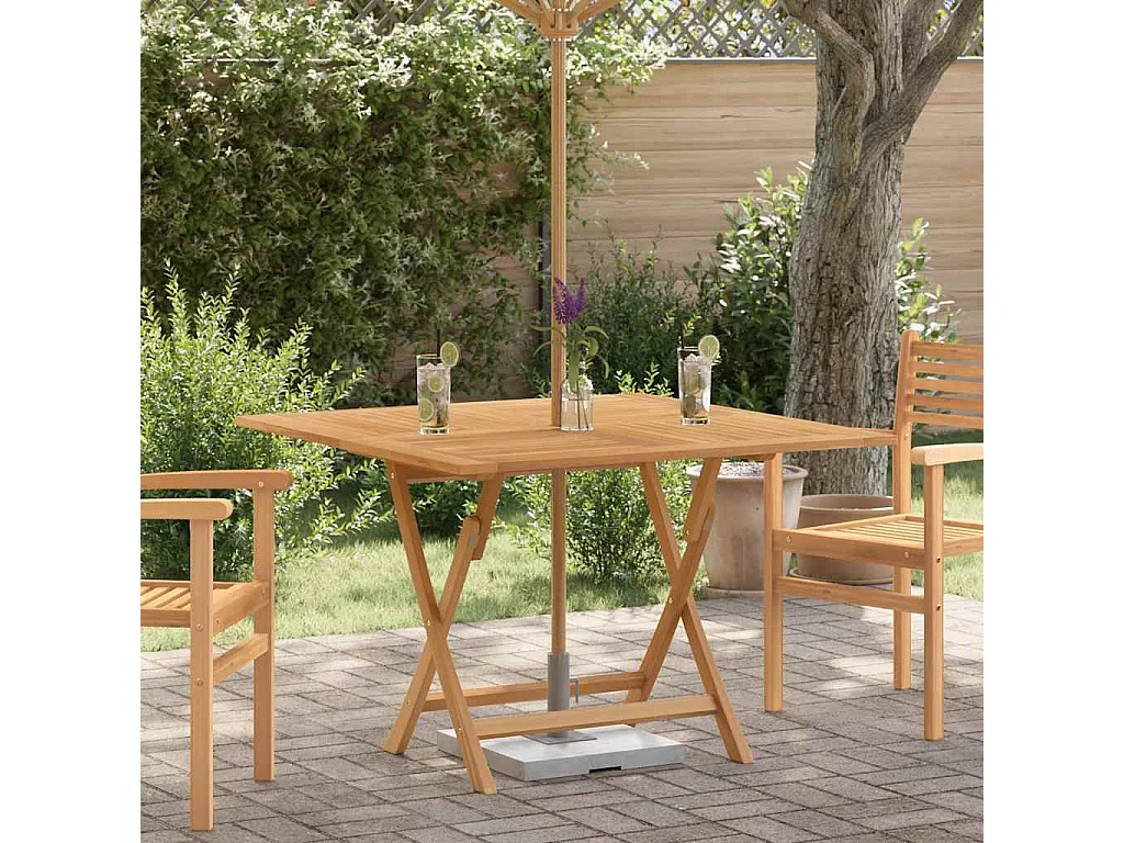 Gartentisch Klappbar 110x110x75 cm Massivholz Teak