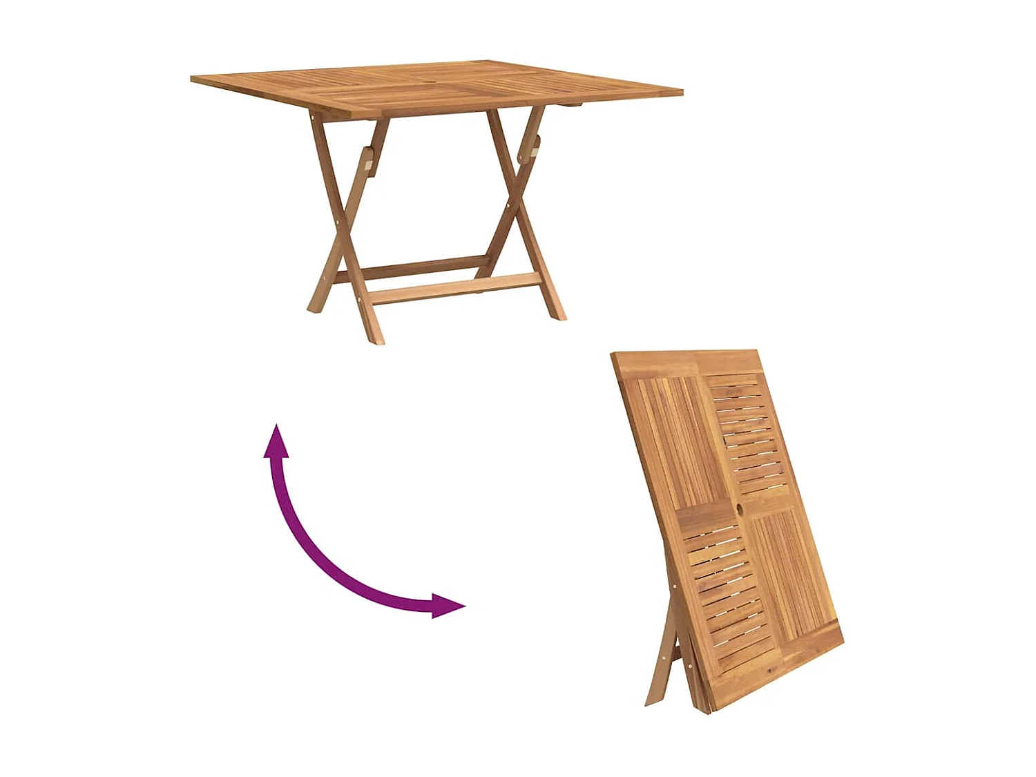 Gartentisch Klappbar 110x110x75 cm Massivholz Teak