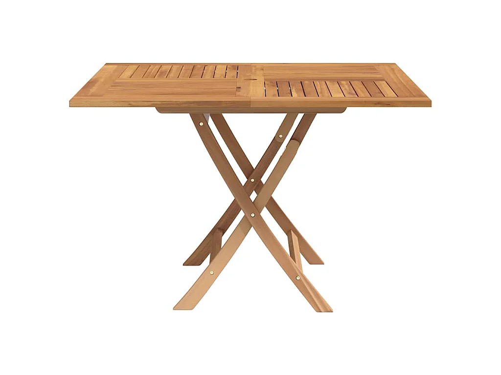 Tavolo da Giardino Pieghevole Grigio 110x110x75cm Massello Teak