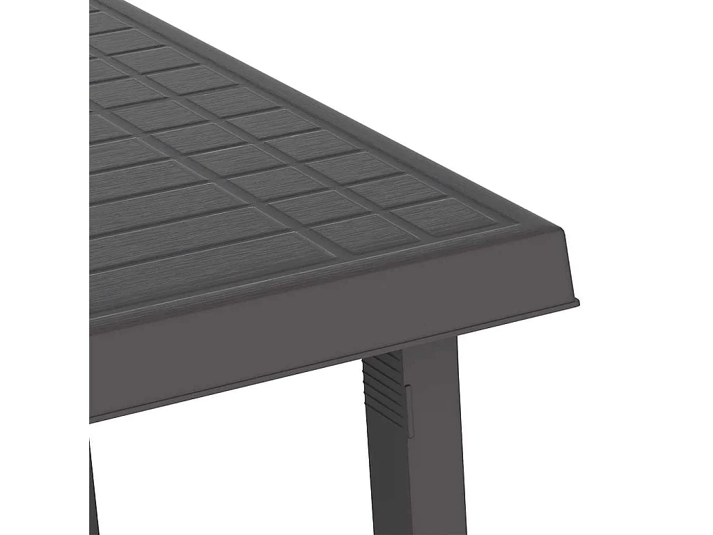 Table de camping anthracite 79x56x64 cm PP aspect de bois