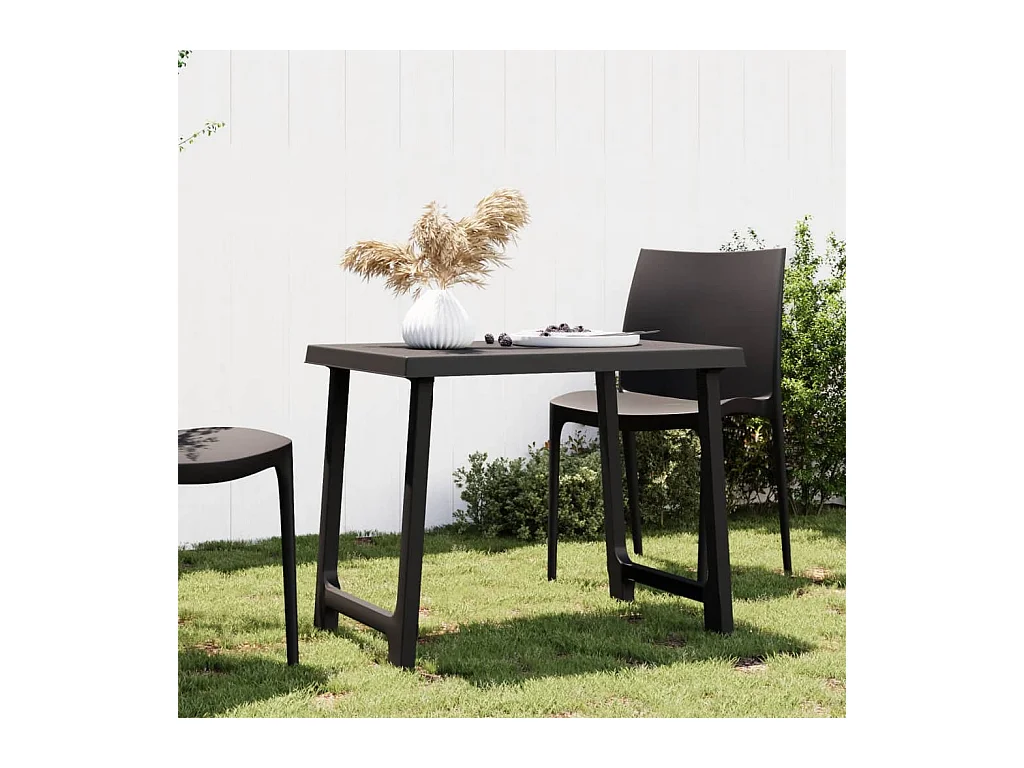 Campingtisch Anthrazit 79x56x64 cm PP Holzoptik