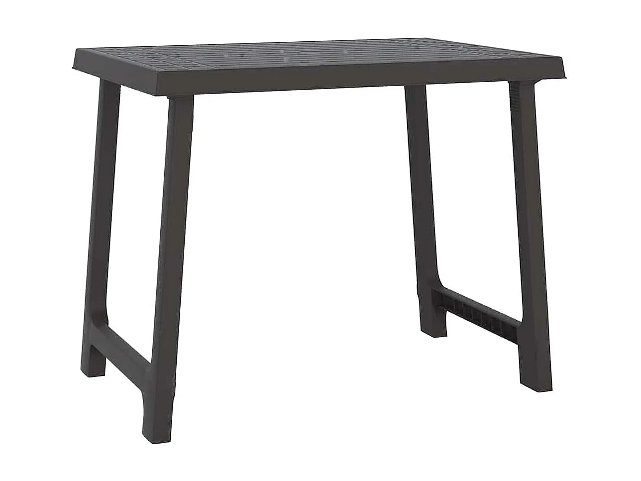 Table de camping anthracite 79x56x64 cm PP aspect de bois