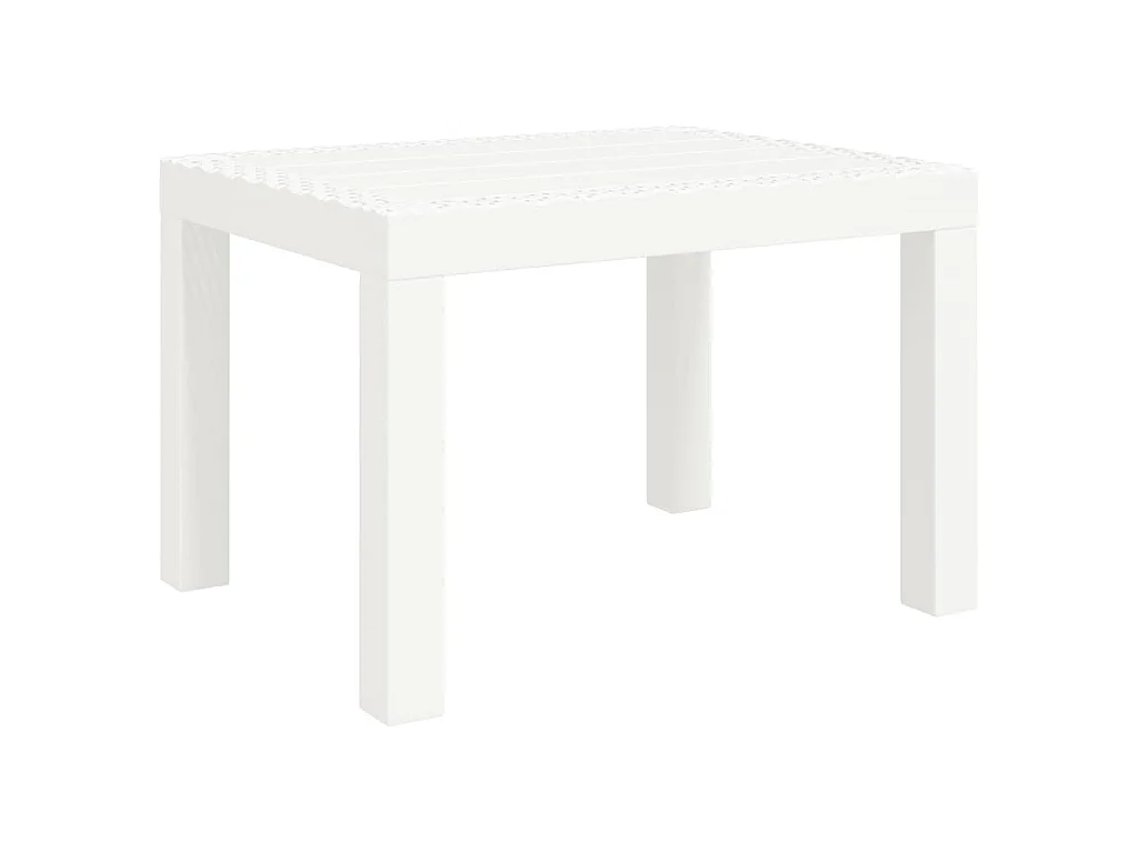 Table de jardin blanc 59x47x40 cm PP