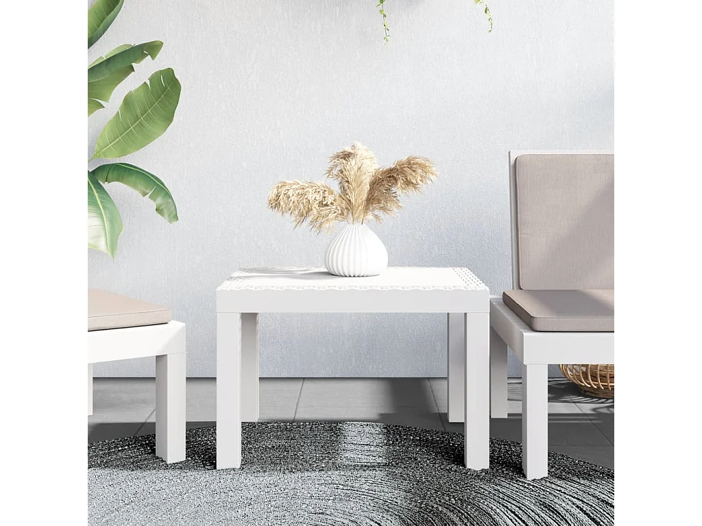 Table de jardin blanc 59x47x40 cm PP