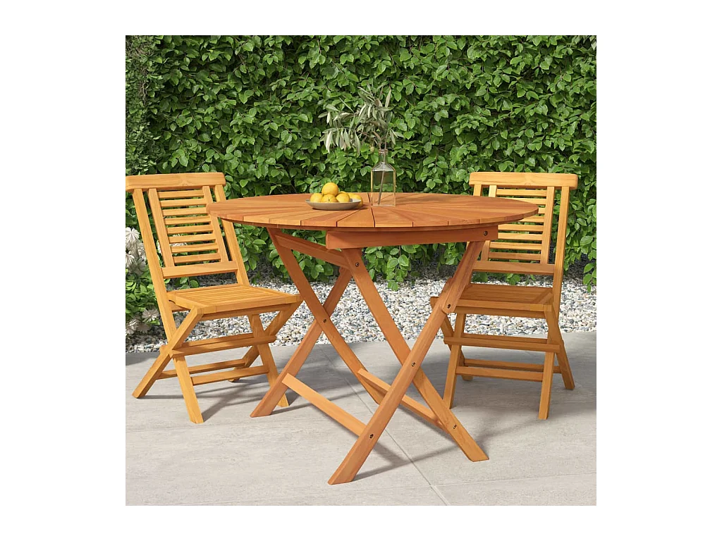 Tuintafel inklapbaar Ø 85x75 cm massief teakhout