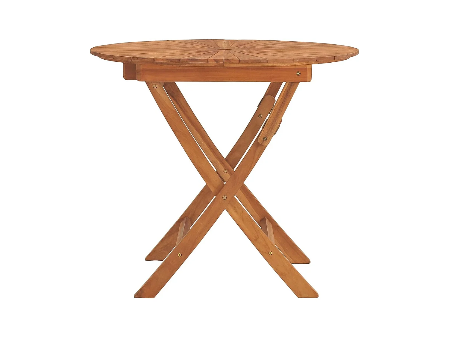 Tavolo da Giardino Pieghevole Ø 85x75 cm Legno Massello di Teak