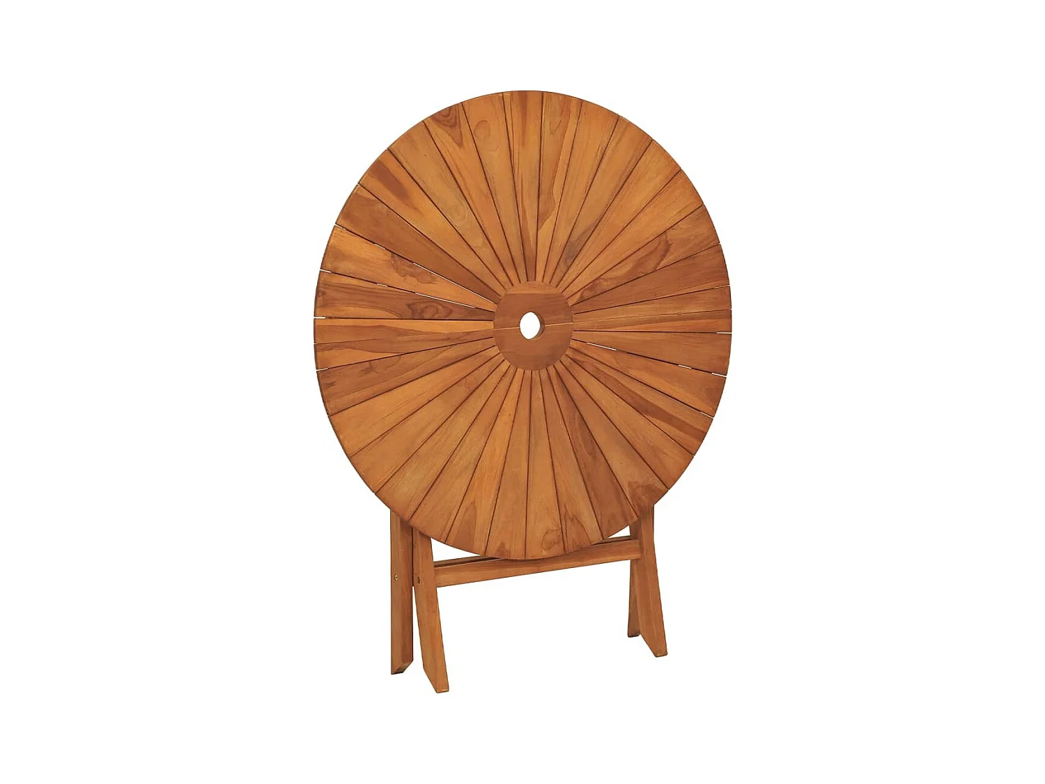 Tavolo da Giardino Pieghevole Ø 85x75 cm Legno Massello di Teak