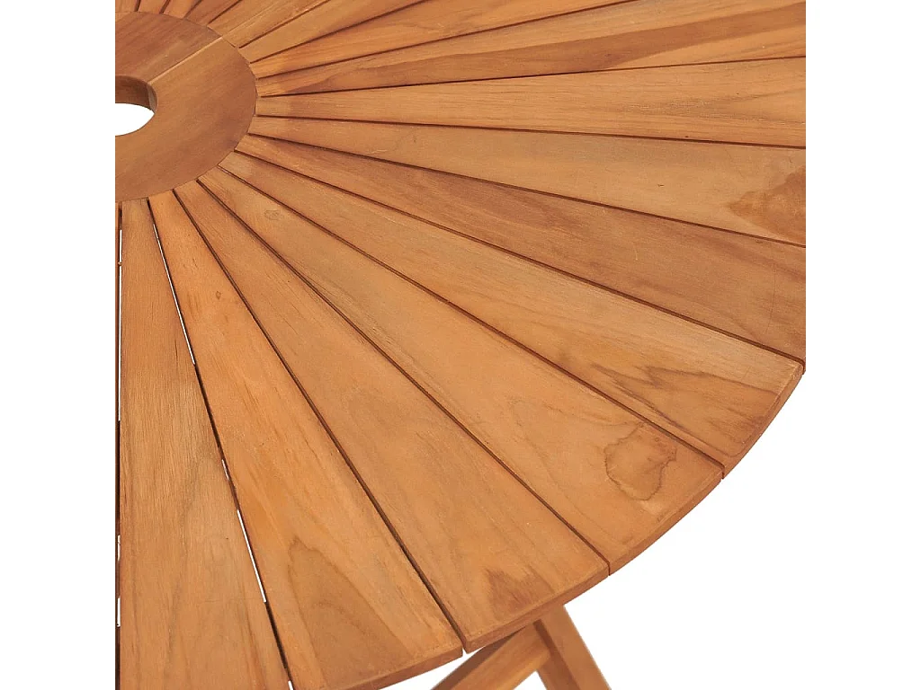 Tuintafel inklapbaar Ø 85x75 cm massief teakhout