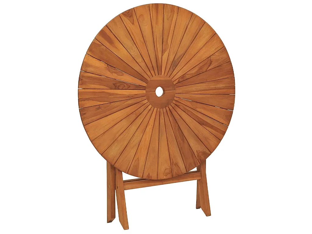 Table pliable de jardin Ø 85x75 cm bois massif de teck